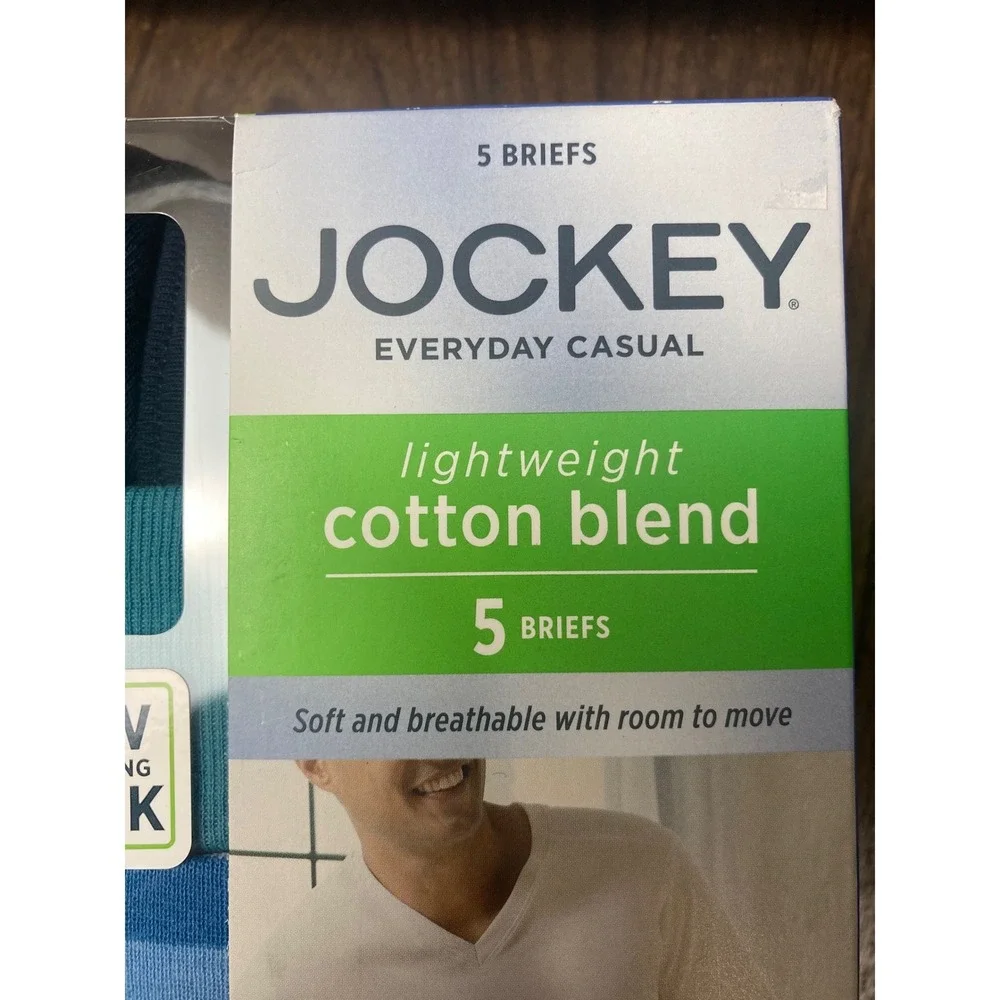 Jockey Men's Briefs 5 Pack Small 28-30 Lightweight Cotton Blend NIB Staycool‎